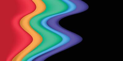 Multi color lines wavy fluid vector shape for background design.