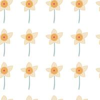 Narcissus seamless flat design pattern vector