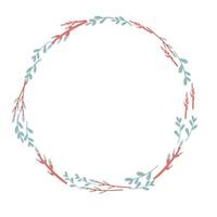 Willow branches flat design frame Easter time vector