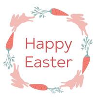 Happy Easter banner flat design with bunnies Easter hunt vector