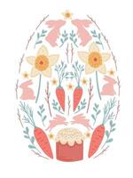 Easter banner flat design egg shape vector