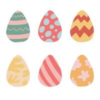 conjunto de Pascua de Resurrección huevos plano diseño vector