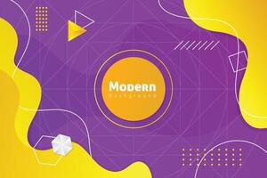 Colorful modern abstract geometric forms background with gradient yellow and purple colors. vector