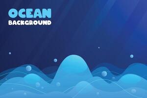 Ocean or sea waves with light transmission illustration background. vector