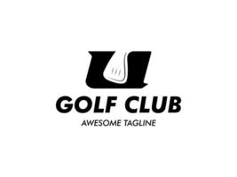 Alphabet letter logo U for Golf logo design template Logo golf championship vector