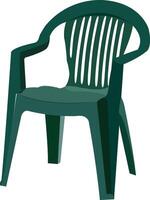 Classic green plastic chair isolated on white vector