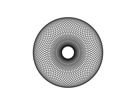 Spirograph abstract element on white background. Vector illustration.