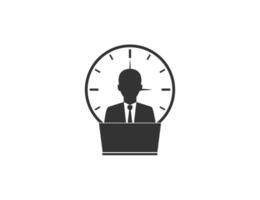 Overtime working icon. Vector illustration.