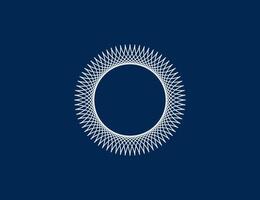 Spirograph abstract element on blue background. Vector illustration.