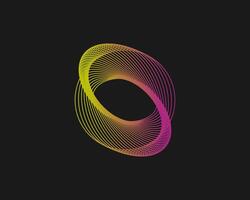 Spirograph abstract element on black background. Vector illustration.