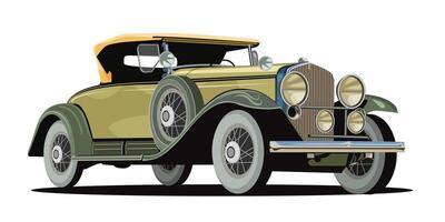 Old car classic vintage vector isolated on white background for background design.
