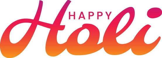 Happy Holi text vector art design, Happy Holi cursive handwritten script simple text letters, Holi festival vector