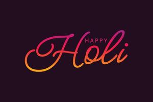 Happy Holi text vector art design, Happy Holi cursive handwritten script simple text letters, Holi festival vector