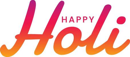 Happy Holi text vector art design, Happy Holi cursive handwritten script simple text letters, Holi festival vector