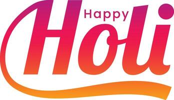 Happy Holi text vector art design, Happy Holi cursive handwritten script simple text letters, Holi festival vector