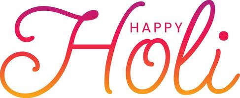 Happy Holi text vector art design, Happy Holi cursive handwritten script simple text letters, Holi festival vector