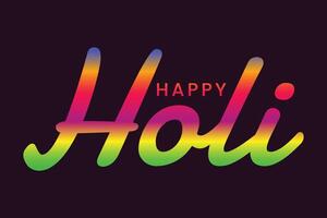 Happy Holi text vector art design, Happy Holi cursive handwritten script simple text letters, Holi festival vector