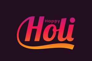 Happy Holi text vector art design, Happy Holi cursive handwritten script simple text letters, Holi festival vector