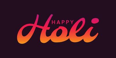 Happy Holi text vector art design, Happy Holi cursive handwritten script simple text letters, Holi festival vector