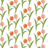 Simple tulip seamless pattern background vector