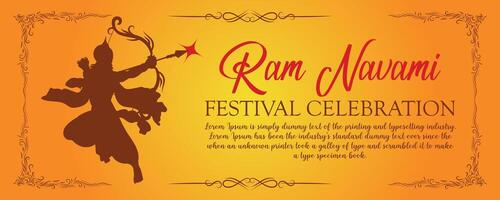 Happy Ram Navami cultural Banner Hindu festival vertical post wishes celebration card Ram Navami celebration background vector