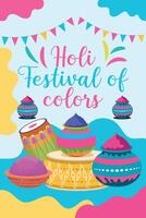 Happy Holi colorful banner template indian hinduism festival celebration, social media poster design and horizontal banner template for holi festival celebration vector