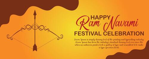 Happy Ram Navami cultural Banner Hindu festival vertical post wishes celebration card Ram Navami celebration background vector