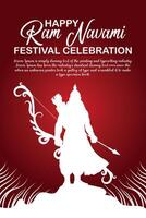 Happy Ram Navami cultural Banner Hindu festival vertical post wishes celebration card Ram Navami celebration background vector