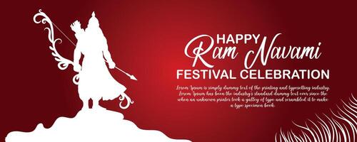 Happy Ram Navami cultural Banner Hindu festival vertical post wishes celebration card Ram Navami celebration background vector