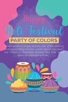 Happy Holi colorful banner template indian hinduism festival celebration, social media poster design and horizontal banner template for holi festival celebration vector