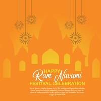 Happy Ram Navami cultural Banner Hindu festival vertical post wishes celebration card Ram Navami celebration background vector