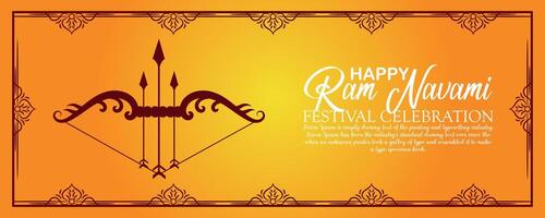 Happy Ram Navami cultural Banner Hindu festival vertical post wishes celebration card Ram Navami celebration background vector