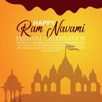 Happy Ram Navami cultural Banner Hindu festival vertical post wishes celebration card Ram Navami celebration background vector