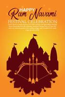 Happy Ram Navami cultural Banner Hindu festival vertical post wishes celebration card Ram Navami celebration background vector