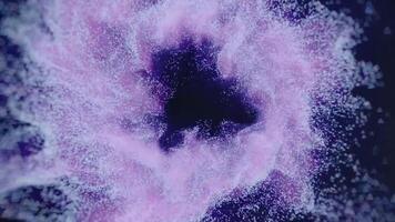 une violet explosion est montré sur une écran video