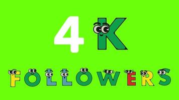 10k followers text animation 10k followers cartoon animation video