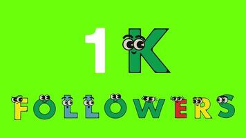 10k followers text animation 10k followers cartoon animation video