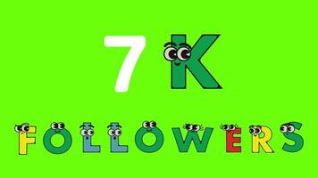 10k followers text animation 10k followers cartoon animation video