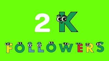 10k followers text animation 10k followers cartoon animation video