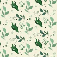 Flower and leaves pattern seamless vector background