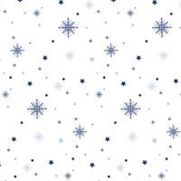 Navidad sin costura modelo con copos de nieve y estrellas vector antecedentes