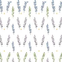 Seamless pattern with eucalyptus leaves vector background