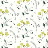 Seamless pattern of foliage natural branches vector background