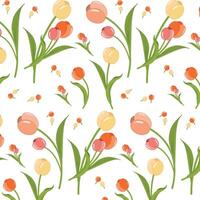 Cute tulip seamless pattern vector background