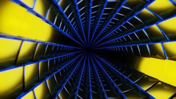 Gold and Blue Glowing Cybernetic Tunnel Background VJ Loop video