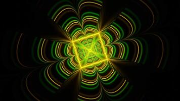 Green and Yellow Neon Glow Clover Tunnel Background VJ Loop video