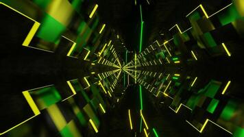 vert et Jaune hexagonal laser tunnel Contexte vj boucle video