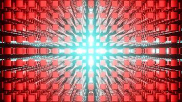 Red and Cyan Abstract Cube Volume Background VJ Loop video