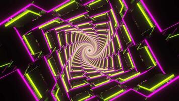 Pink and Lime Neon Glowing Spiral Chess Type Background VJ Loop video