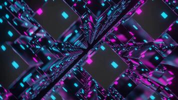 Cyan and Pink Cubic Dimension Background VJ Loop video